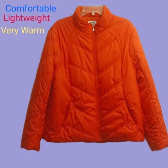 ❄️Athletic Works women's orange puffer jacket size XL - Picture 1 of 6